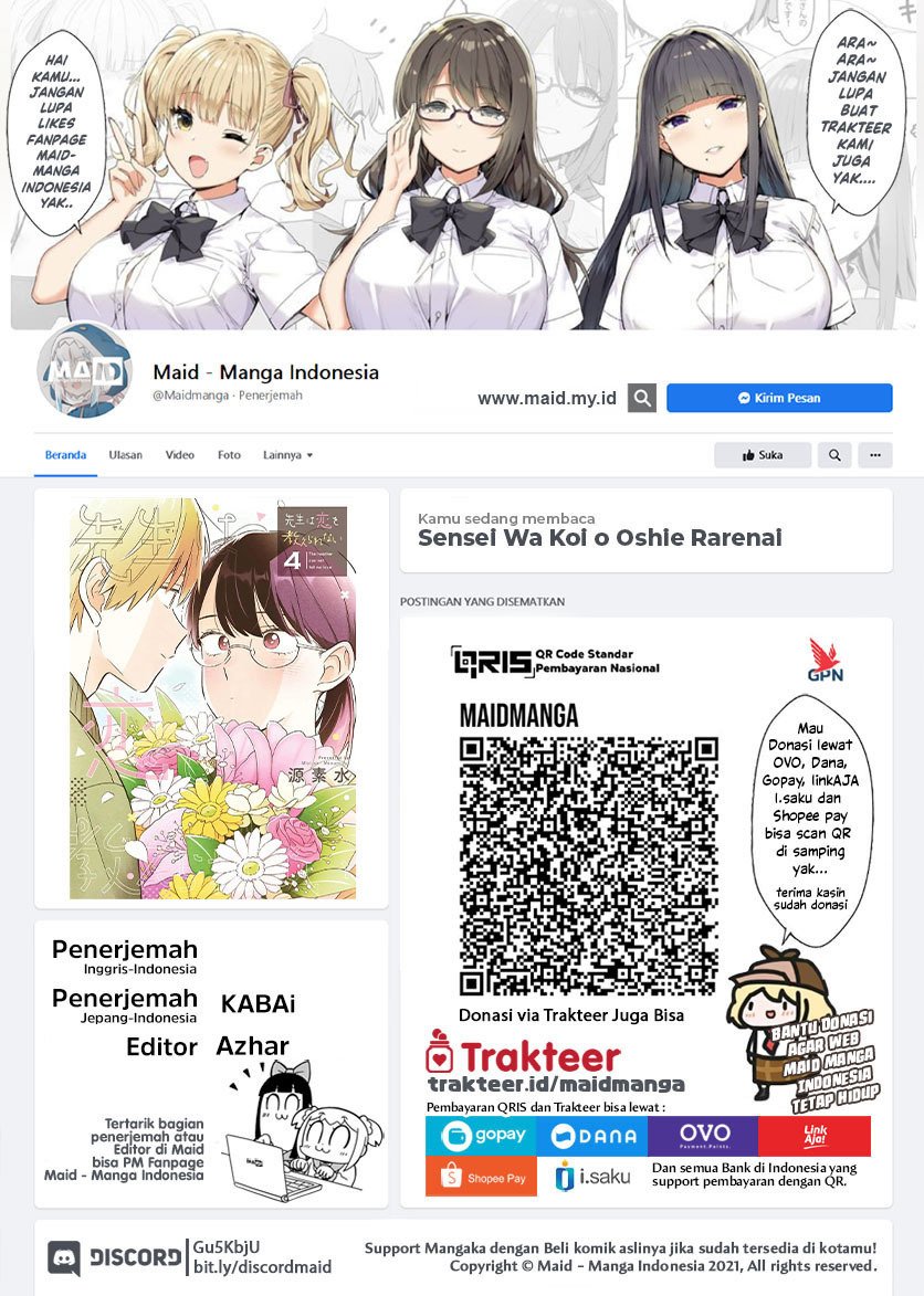 Sensei Wa Koi o Oshie Rarenai Chapter 39 Bahasa Indonesia